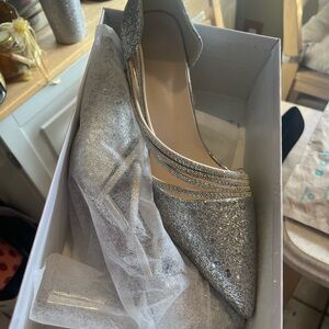 SHEIN Silver Glitter Heels